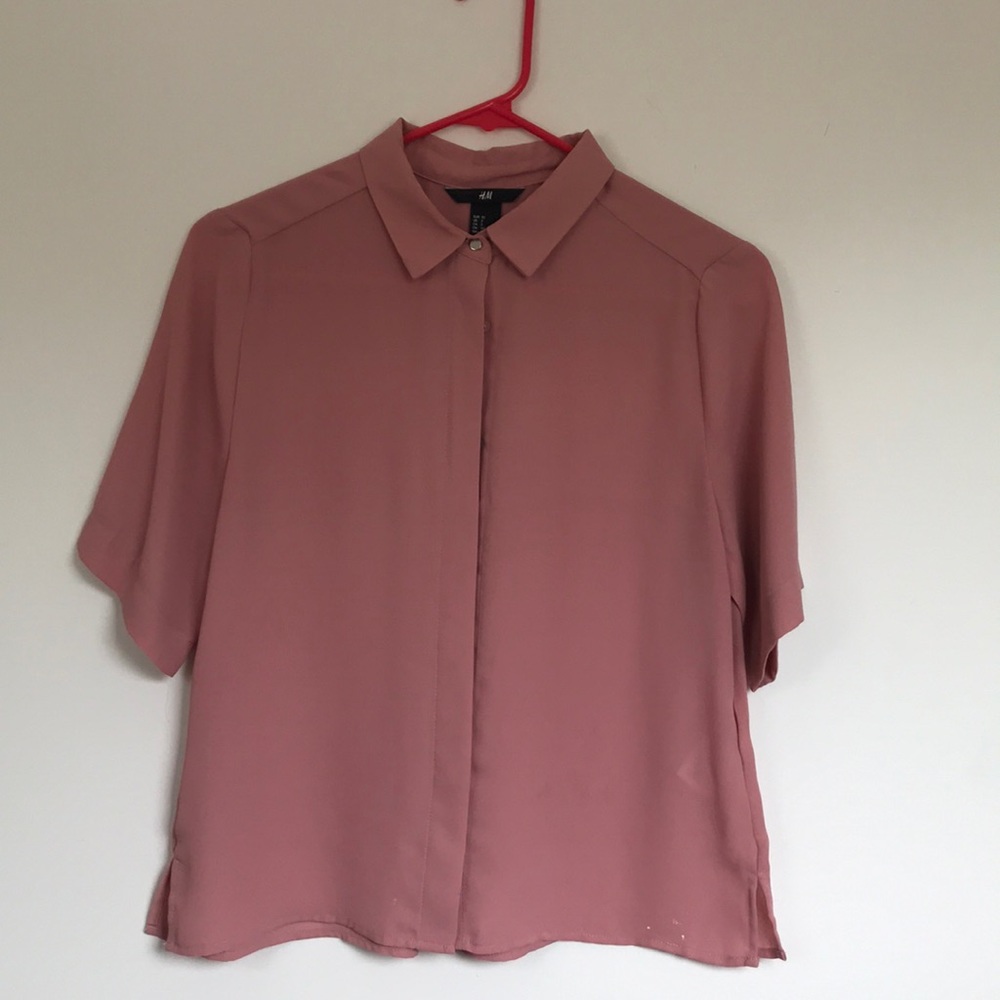 Dusty Rose Button Down Blouse